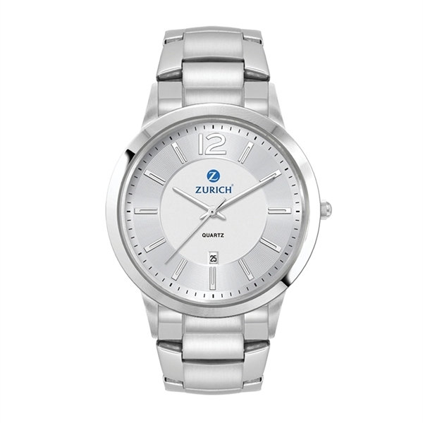 Men's watch with 43.2mm stainless steel case, 3-hand display, and stainless... from ASI 67866 Logomark/Valumark
