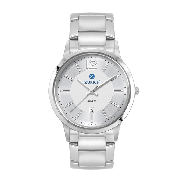 Women's watch with 31.5mm stainless steel case, 3-hand display, and stainless... from ASI 67866 Logomark/Valumark