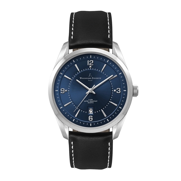 42MM METAL SILVER CASE, 3 HAND MVMT, BLUE DIAL, DT...... from ASI 67866 Logomark/Valumark