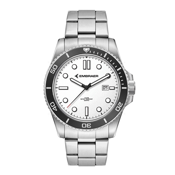 42.5MM STEEL SILVER CASE, 3 HAND MVMT, WHITE DIAL,...... from ASI 67866 Logomark/Valumark