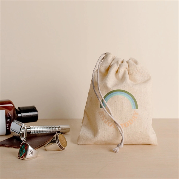 Lightweight 4.5oz. Cotton Muslin material with single-sided cotton drawstring. measuring 8"... from ASI 74710 Numo