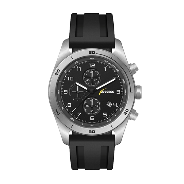 42MM STEEL MATTE SILVER CASE, CHRONOGRAPH MVMT, BL...... from ASI 67866 Logomark/Valumark