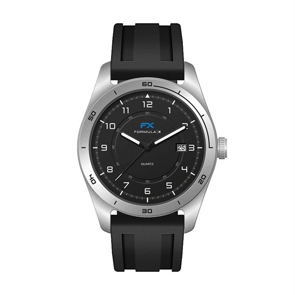42MM STEEL MATTE SILVER CASE, 3 HAND MVMT, BLACK D...... from ASI 67866 Logomark/Valumark