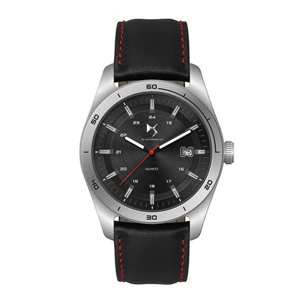 42MM STEEL MATTE SILVER CASE, 3 HAND MVMT, BLACK D...... from ASI 67866 Logomark/Valumark