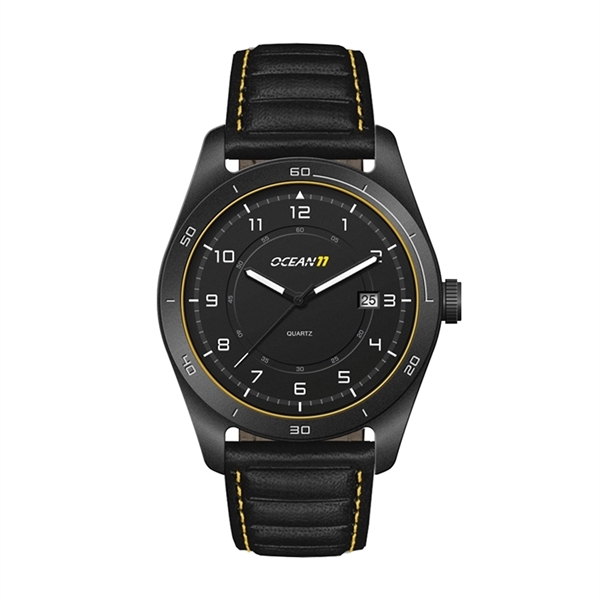 42MM STEEL BLACK CASE, 3 HAND MVMT, BLACK DIAL, DT...... from ASI 67866 Logomark/Valumark