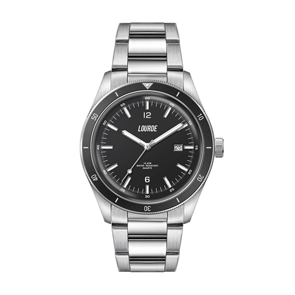 41MM STEEL SILVER CASE, 3 HAND MVMT, BLACK DIAL, D...... from ASI 67866 Logomark/Valumark