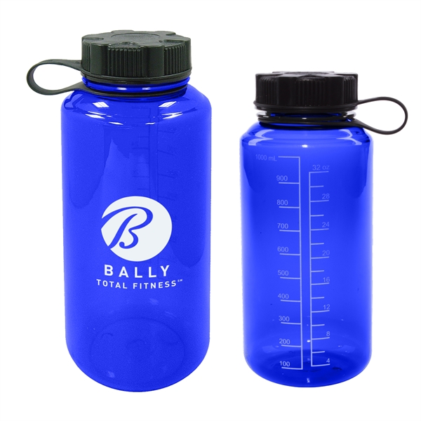 32oz Sport Bottle with a black lid and translucent body.... from ASI 52710 Lincoln Line