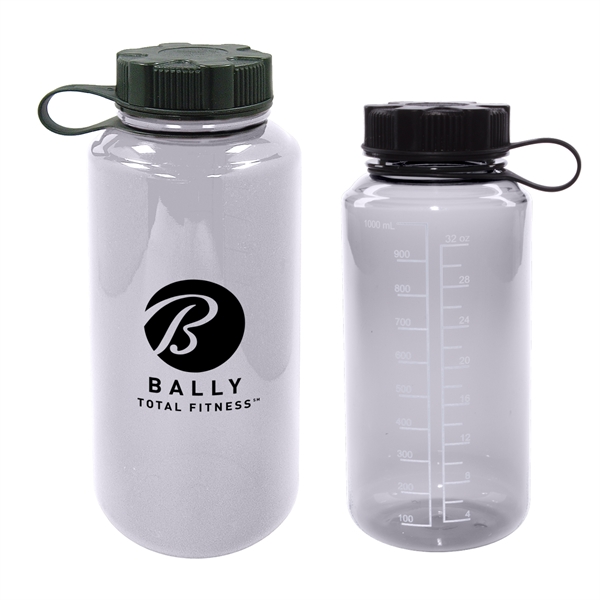 32oz Sport Bottle with a black lid and translucent body.... from ASI 52710 Lincoln Line