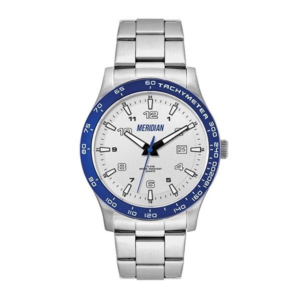 43.5MM STEEL MATTE SILVER CASE, 3 HAND MVMT, SILVE...... from ASI 67866 Logomark/Valumark