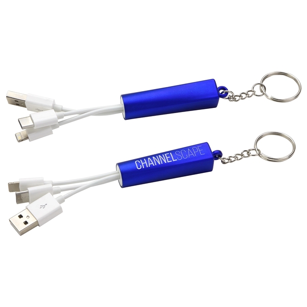 3-in-1 Light-Up Charging Cable with Keychain... from ASI 36730 Ariel Premium Supply Inc