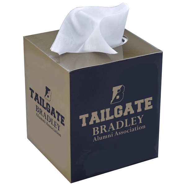 Laminated square box of 90-count facial tissues with customizable outer sleeve.... from ASI 61125 Hit Promotional Products / Hit®