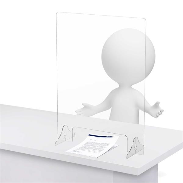 1/8" distancing barrier with acrylic legs for doing business while keeping... from ASI 61125 Hit Promotional Products / Hit®