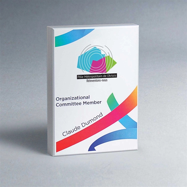 5" x 7" free-standing wood block award with beveled edge. Made... from ASI 61125 Hit Promotional Products / Hit®