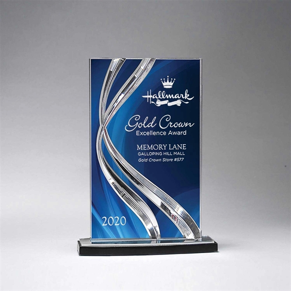 6 1/4" x 8 1/2" tall rectangular trophy with ribbon motif... from ASI 61125 Hit Promotional Products / Hit®