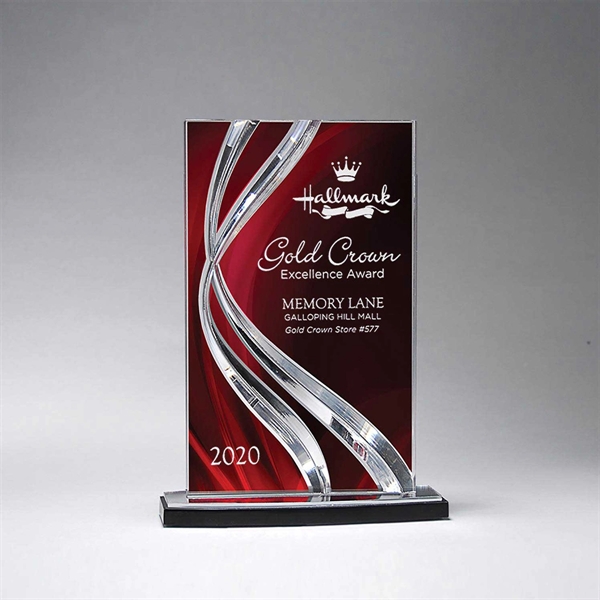 6 1/4" x 8 1/2" tall rectangular trophy with ribbon motif... from ASI 61125 Hit Promotional Products / Hit®