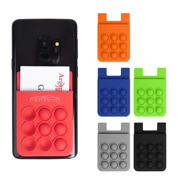 3.37" x 2.25" plastic and silicone adhesive cellphone wallet with push... from ASI 61125 Hit Promotional Products / Hit®