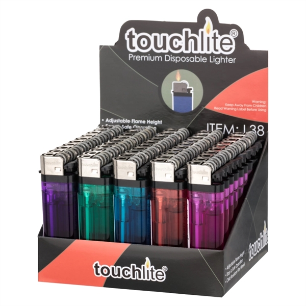 Transparent plastic standard flint cigarette lighter in assorted bright colors.... from ASI 57655 STOPNGO Line