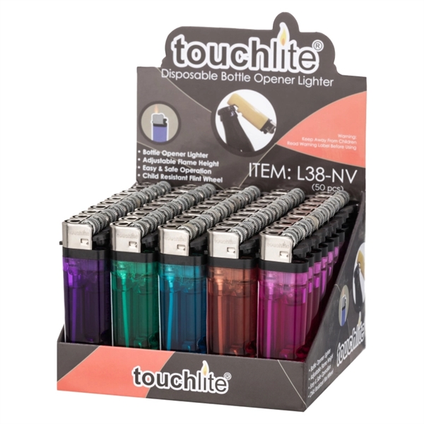 Lighter with a standard flame, gloss plastic finish and a built-in... from ASI 57655 STOPNGO Line