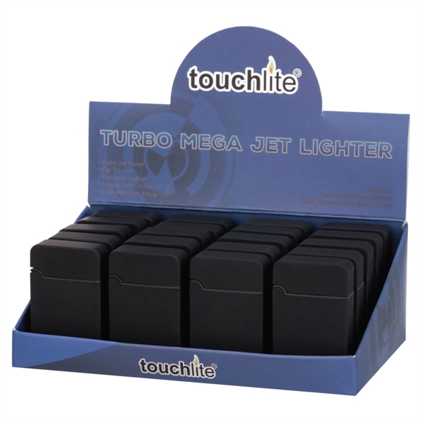 Lighter with blue jet turbo flame and matte black rubberized finish.... from ASI 57655 STOPNGO Line