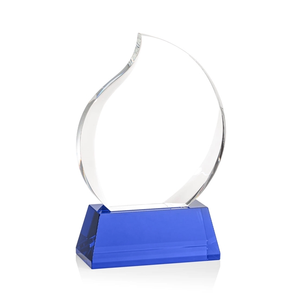 Optical crystal flame shape award with thick bevels on base... from ASI 84592 St Regis Group / St Regis