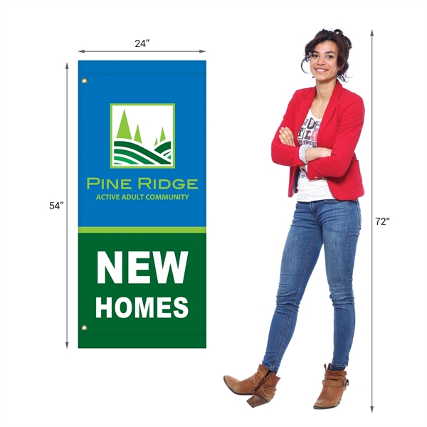 Custom digitally printed avenue banner. 54" x 24"... from ASI 80228 Quinn