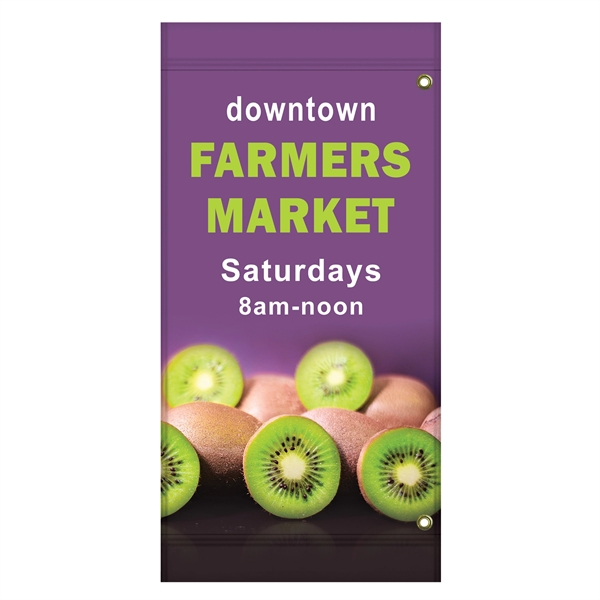 Custom digitally printed polyester avenue banner. 36"H x 18"W... from ASI 80228 Quinn