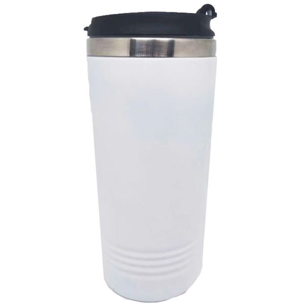16 Oz. Double wall stainless steel mug with screw on lid.... from ASI 36988 Artek USA Inc