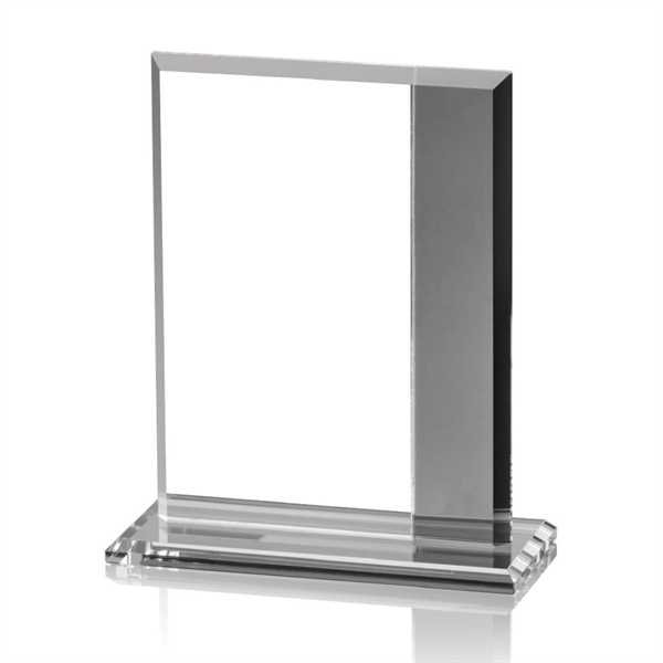 Starfire rectangle award with gray colored crystal on a base.... from ASI 84592 St Regis Group / St Regis