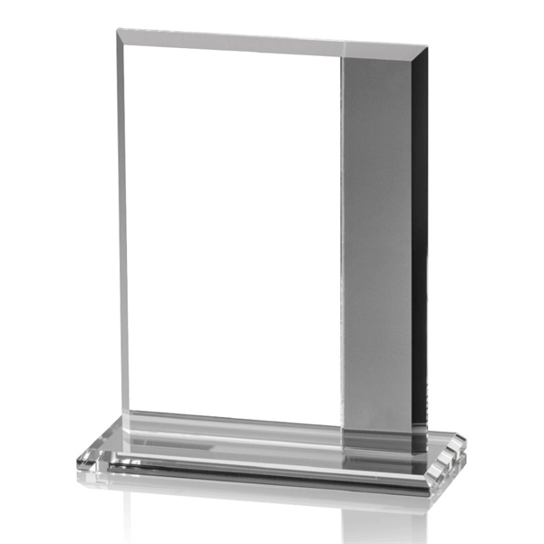 Starfire rectangle award with gray colored crystal on a base.... from ASI 84592 St Regis Group / St Regis