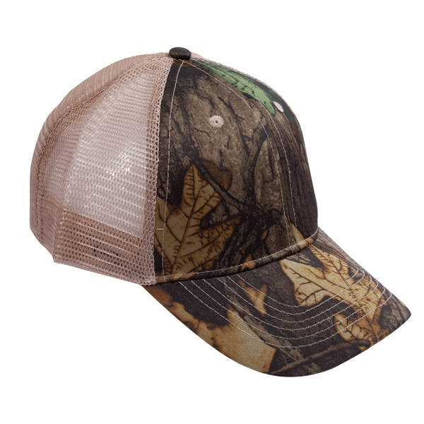 100% cotton six-panel baseball cap with mesh back and camo print.... from ASI 62088 IDProductsource
