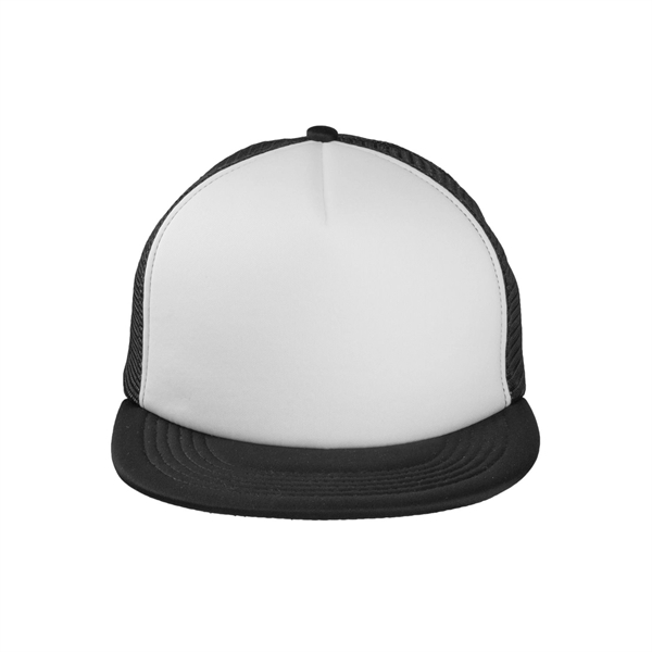 Five panel polyester trucker hat with adjustable snap closure.... from ASI 62088 IDProductsource