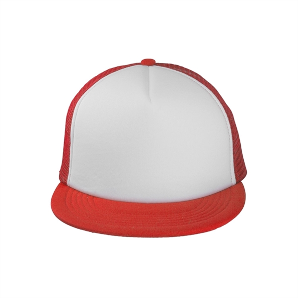 Five panel polyester trucker hat with adjustable snap closure.... from ASI 62088 IDProductsource