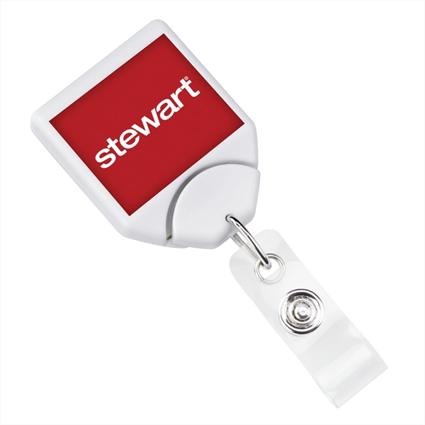 1.31" x 3.75" square plastic badge reel with swivel belt clip.... from ASI 62088 IDProductsource