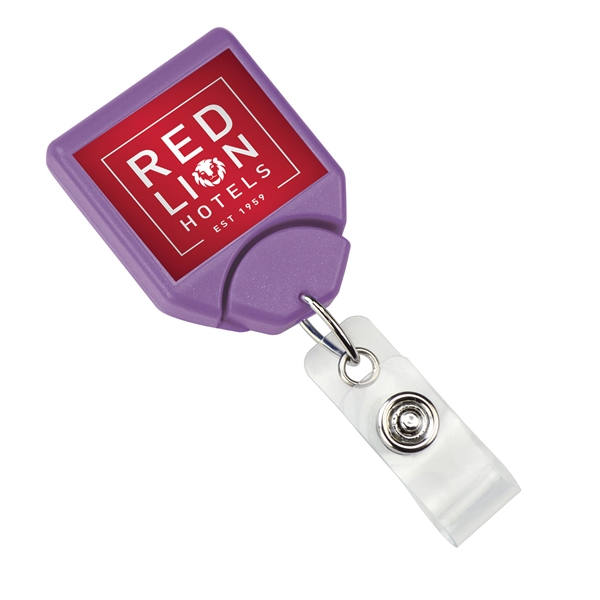 1.31" x 3.75" square plastic badge reel with swivel belt clip.... from ASI 62088 IDProductsource