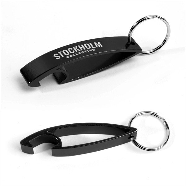 2.75" x 1" engraved aluminum bottle opener and keychain with split... from ASI 62088 IDProductsource