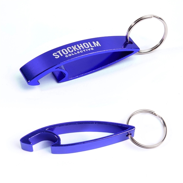 2.75" x 1" engraved aluminum bottle opener and keychain with split... from ASI 62088 IDProductsource