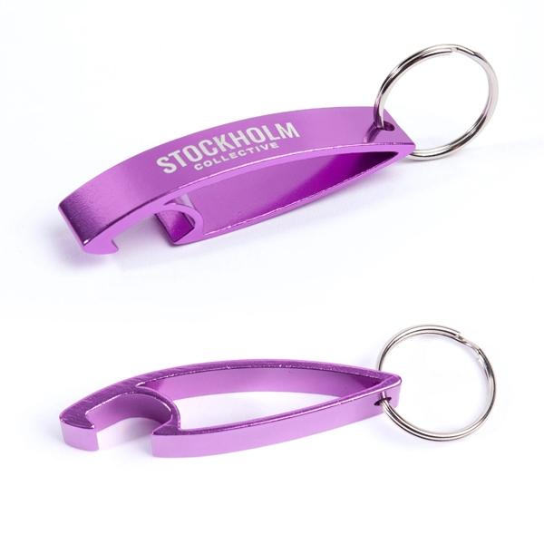 2.75" x 1" engraved aluminum bottle opener and keychain with split... from ASI 62088 IDProductsource