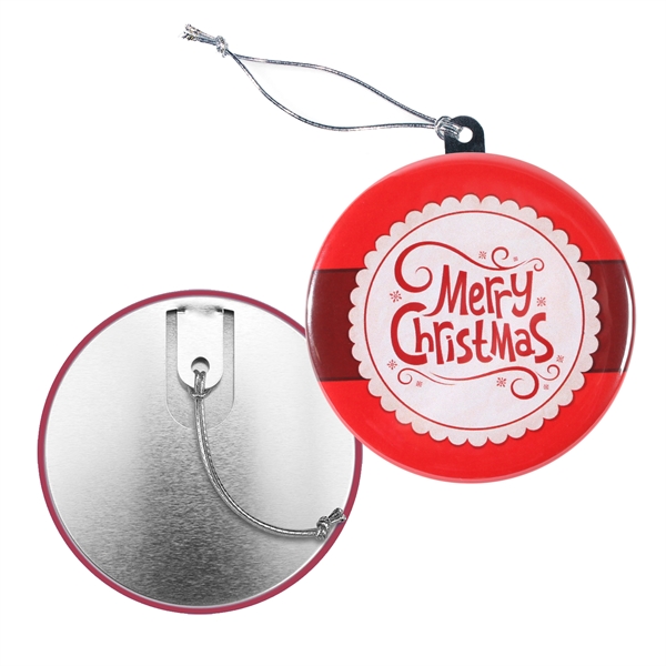 3.5" round celluloid hanging ornament with gold or silver elastic string.... from ASI 62088 IDProductsource