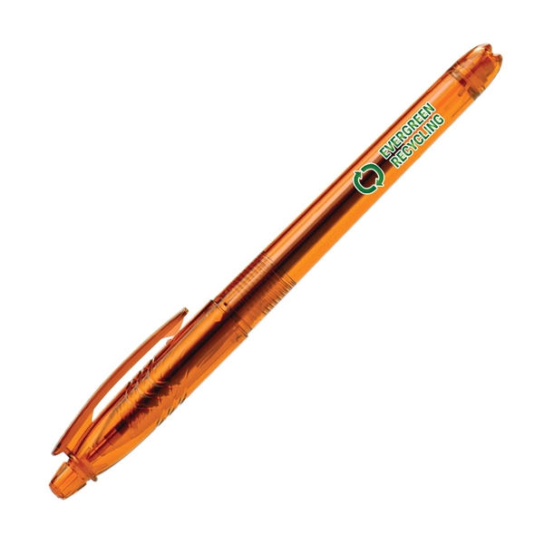 100% recycled PET plastic pen with translucent barrel, plunger and pocket... from ASI 62088 IDProductsource