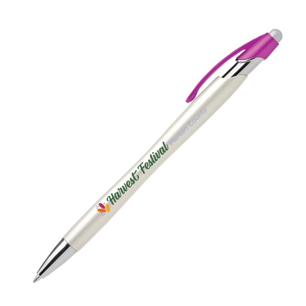 5.8" x .41" x 1.29" Nimbus Pearl plastic pen and stylus... from ASI 62088 IDProductsource