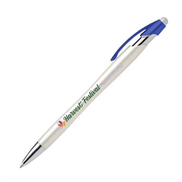 5.8" x .41" x 1.29" Nimbus Pearl plastic pen and stylus... from ASI 62088 IDProductsource