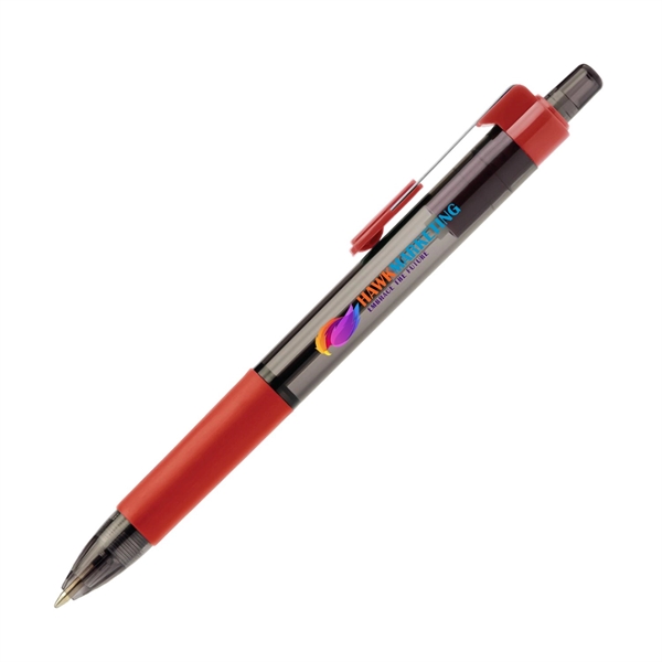 Click-action plastic pens with translucent barrel and pocket clip.... from ASI 62088 IDProductsource