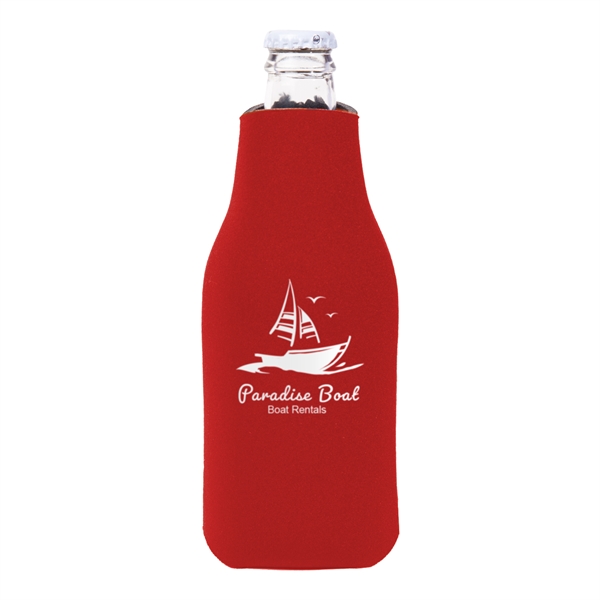 Soft polyurethane foam zippered sleeve for longneck bottles.... from ASI 62088 IDProductsource