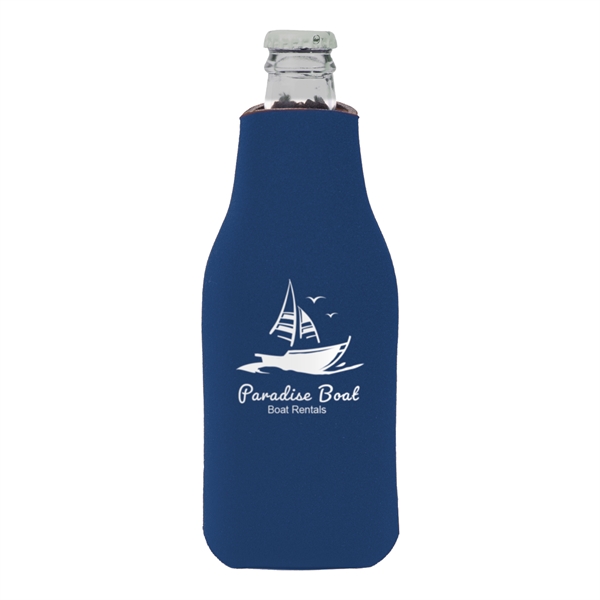 Soft polyurethane foam zippered sleeve for longneck bottles.... from ASI 62088 IDProductsource