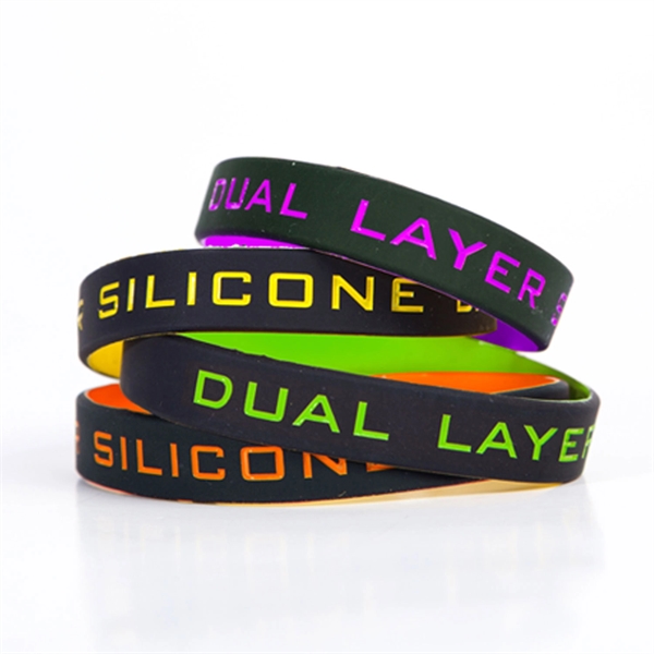 Dual layered silicone wristbands... from ASI 62088 IDProductsource