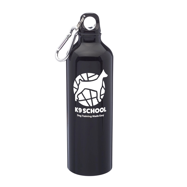24 ounce aluminum water bottle with twist on lid and carabiner... from ASI 62088 IDProductsource