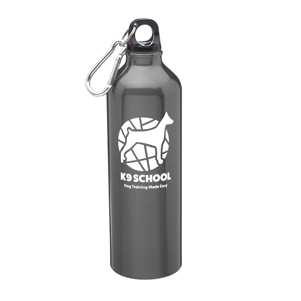 24 ounce aluminum water bottle with twist on lid and carabiner... from ASI 62088 IDProductsource