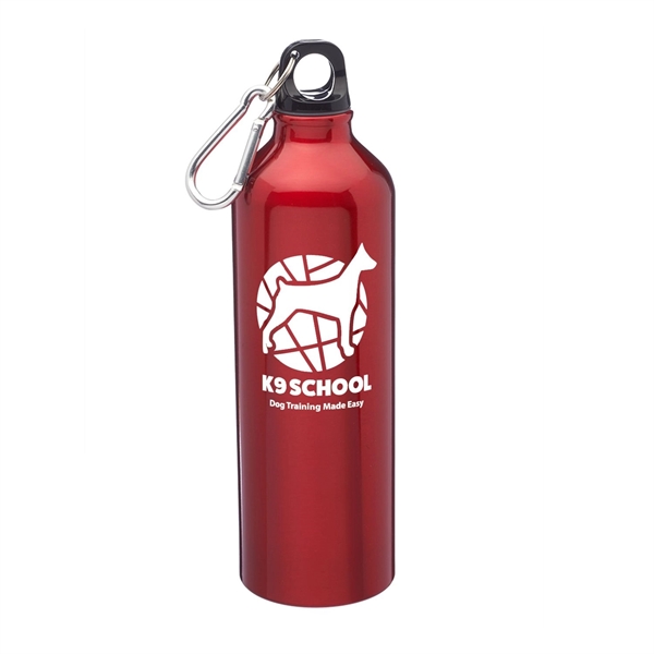 24 ounce aluminum water bottle with twist on lid and carabiner... from ASI 62088 IDProductsource