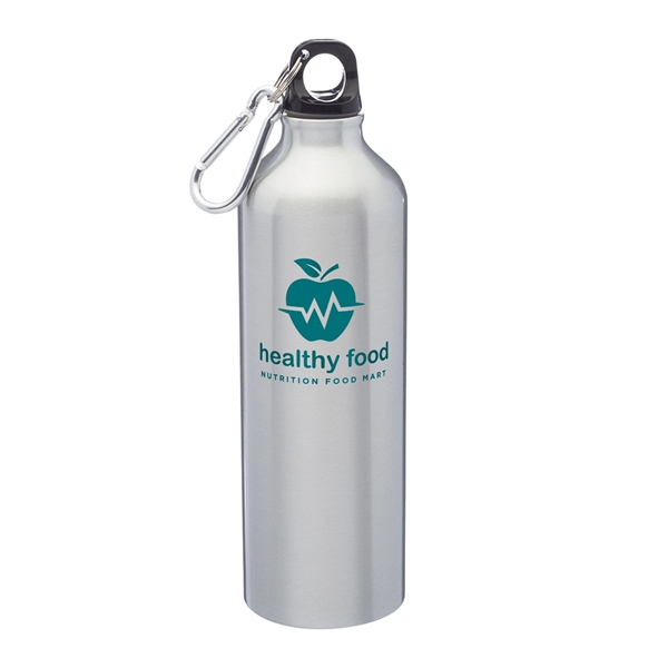 24 ounce aluminum water bottle with twist on lid and carabiner... from ASI 62088 IDProductsource