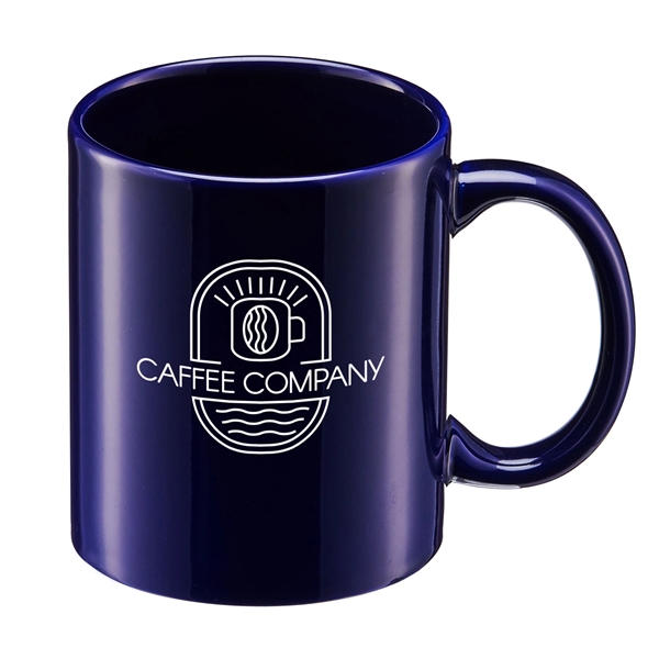 11 oz. ceramic stoneware mug with C-shape handle for easy grip,... from ASI 52840 Evans Manufacturing